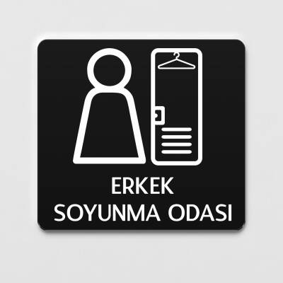 Erkek Soyunma Odası Tabelası Ofis Yönlendirme Kapı İsimlik Soyunma Alanı Tabela - Ofistike